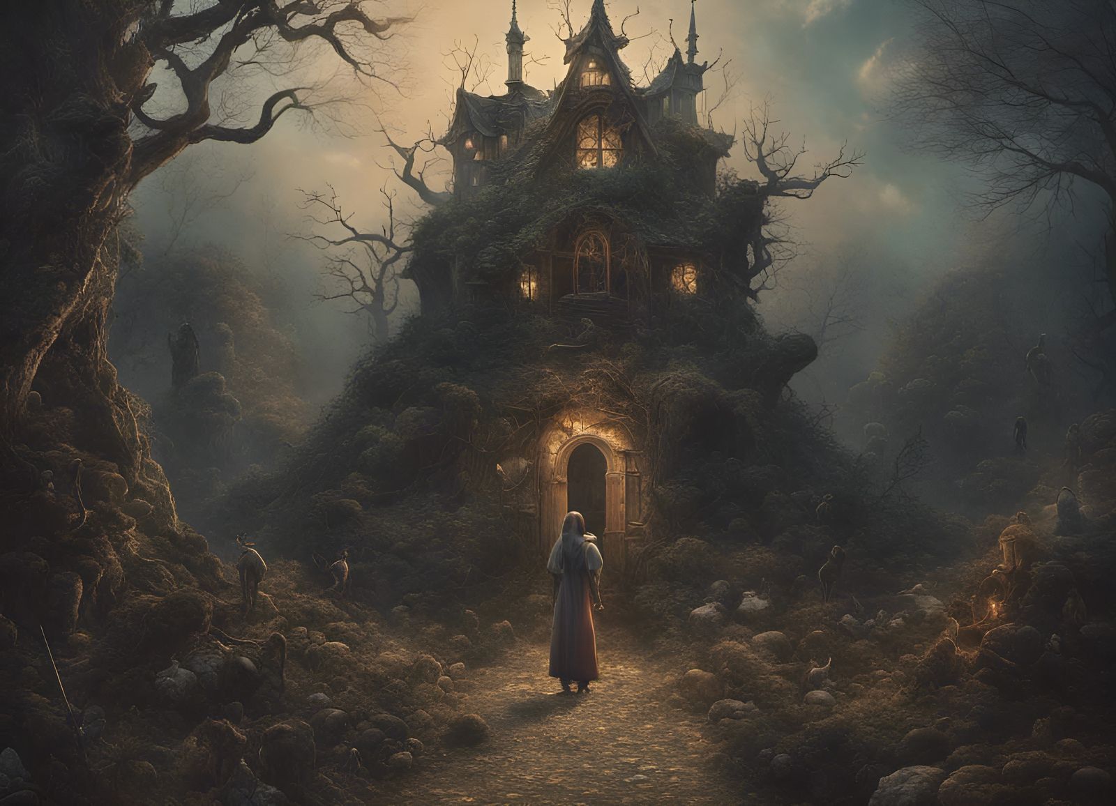 Chasing Shadows: A Surreal Digital Illustration