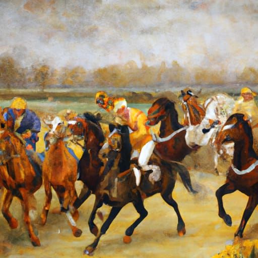 Horse Racing in 16th Century Dutch Impressionist Style