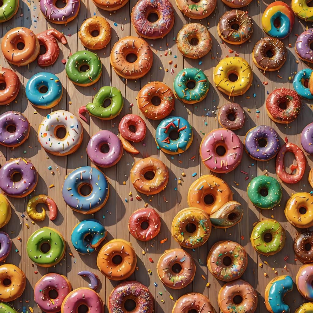 Colorful Vegetable Donuts with Rainbow Glaze