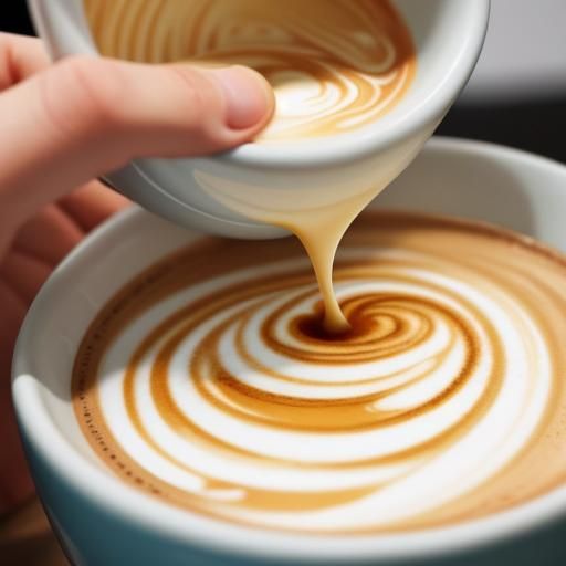 Intricate Latte Art Creation in Digital Style