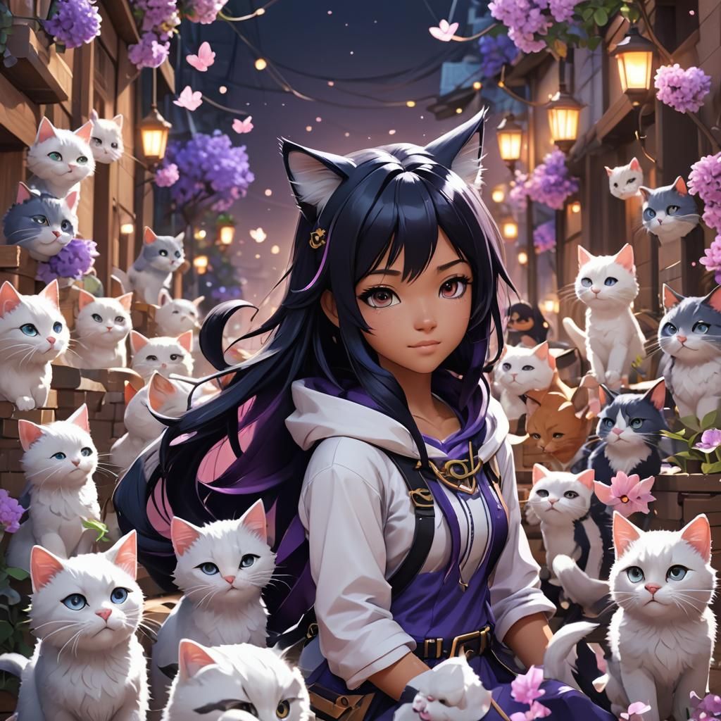 Memeow Aphmau in Detailed 3D Anime Style