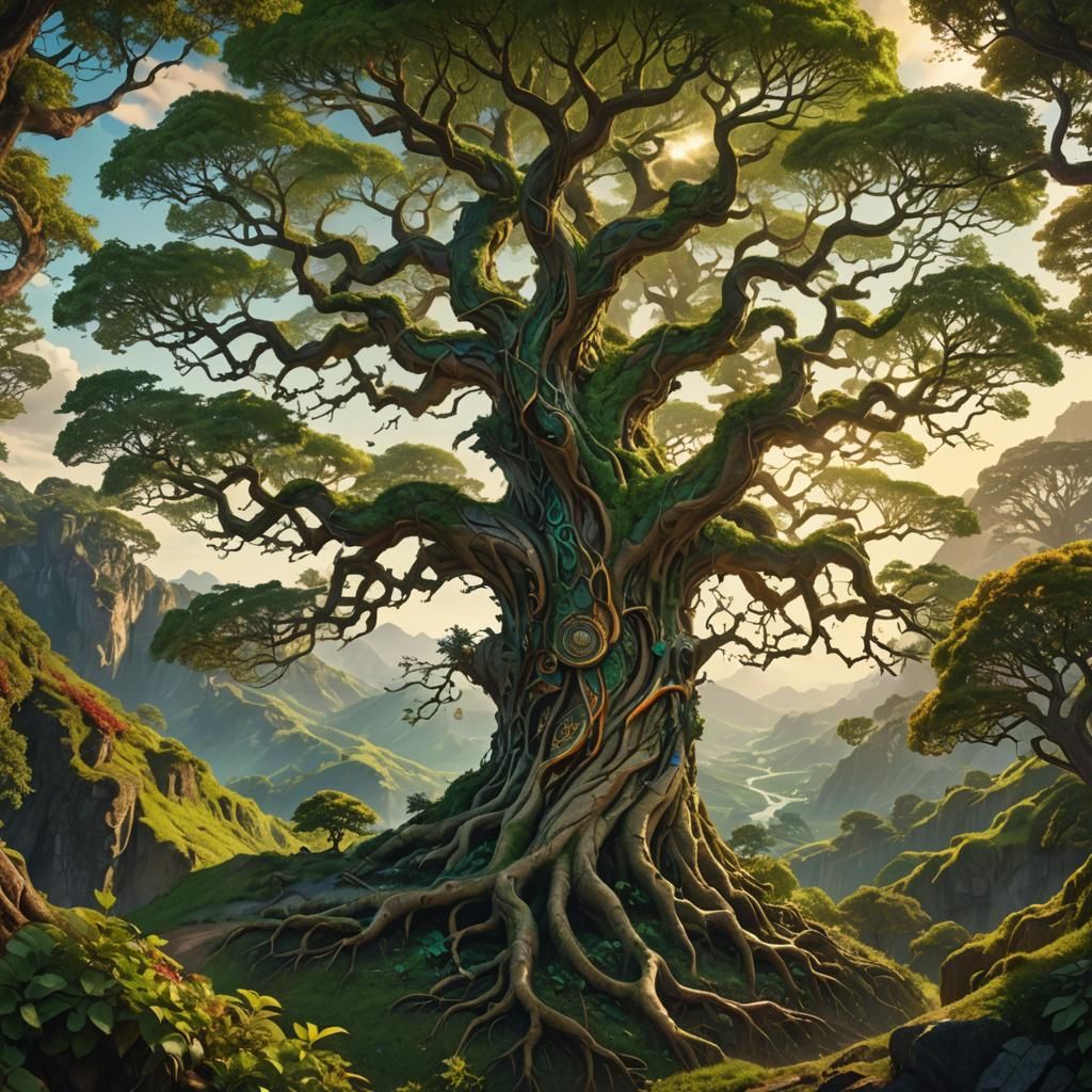 Majestic Tree in Fantasy Landscape Concept Art