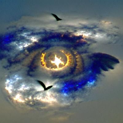 Winged Celestial Eye: A Fantasy Vision