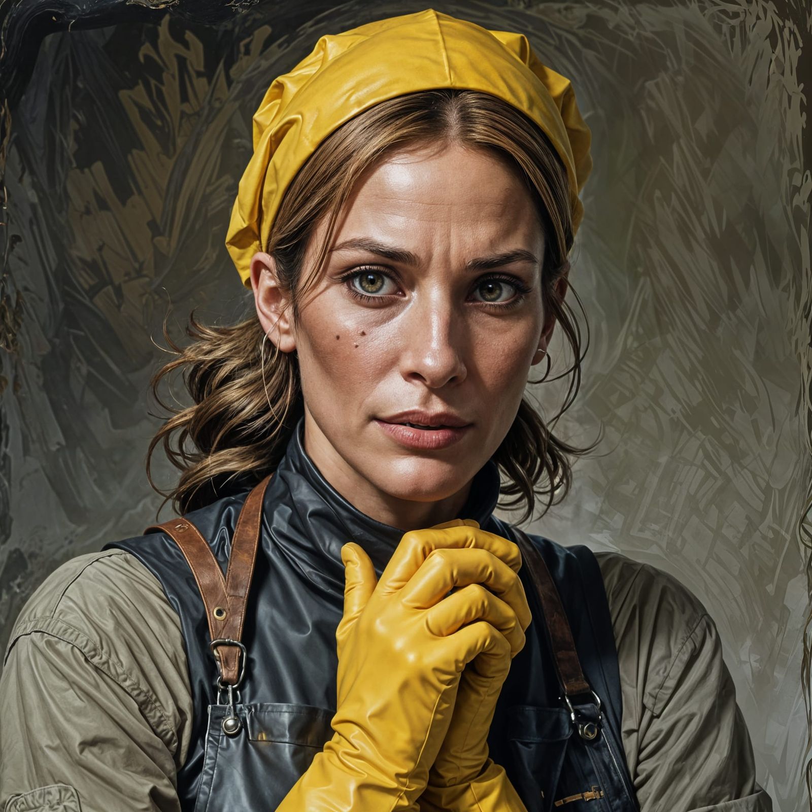 Tired Charwoman: Hyperdetailed Portrait in Artgerm Style