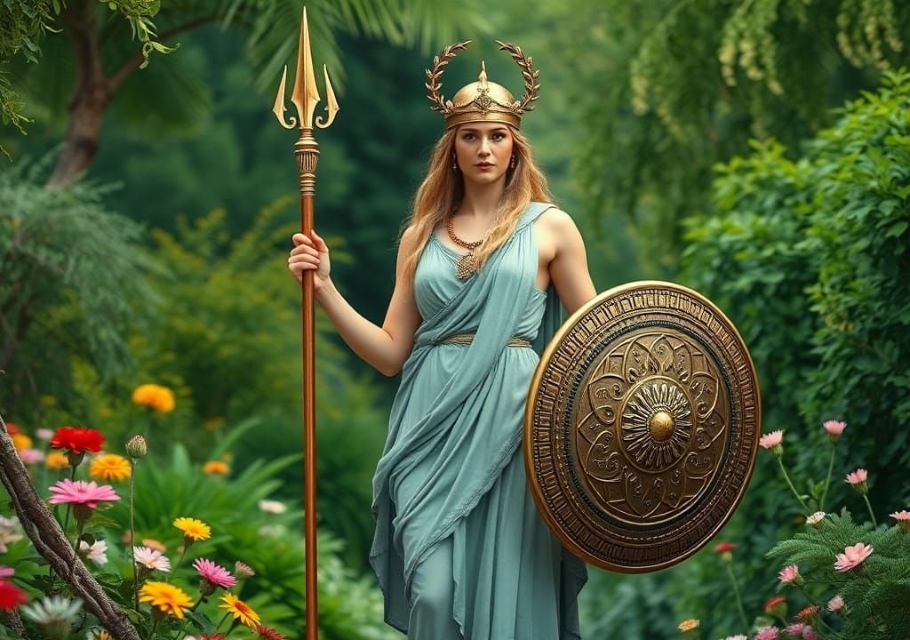 Athena in Garden, Classical and Renaissance Style