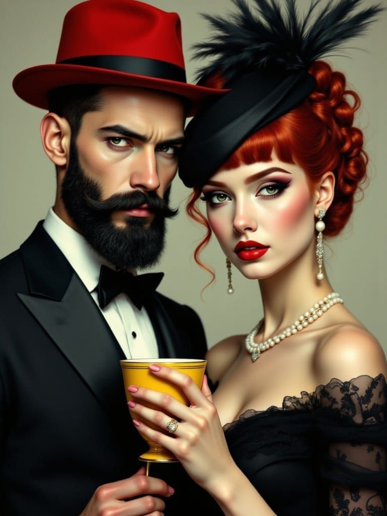 Ethereal Portrait of a Mysterious Couple