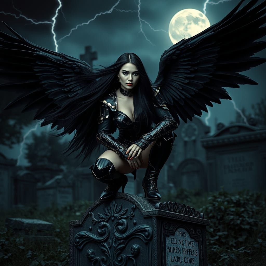 Goddess of the Graveyard in a Cinematic Film Still