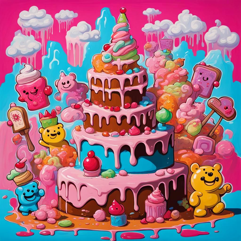 Candy Kingdom Quest in Graffiti Art Style
