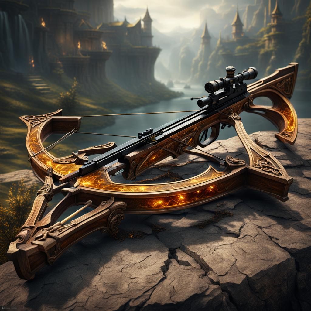 Amber Crossbow in Medieval Fantasy Style