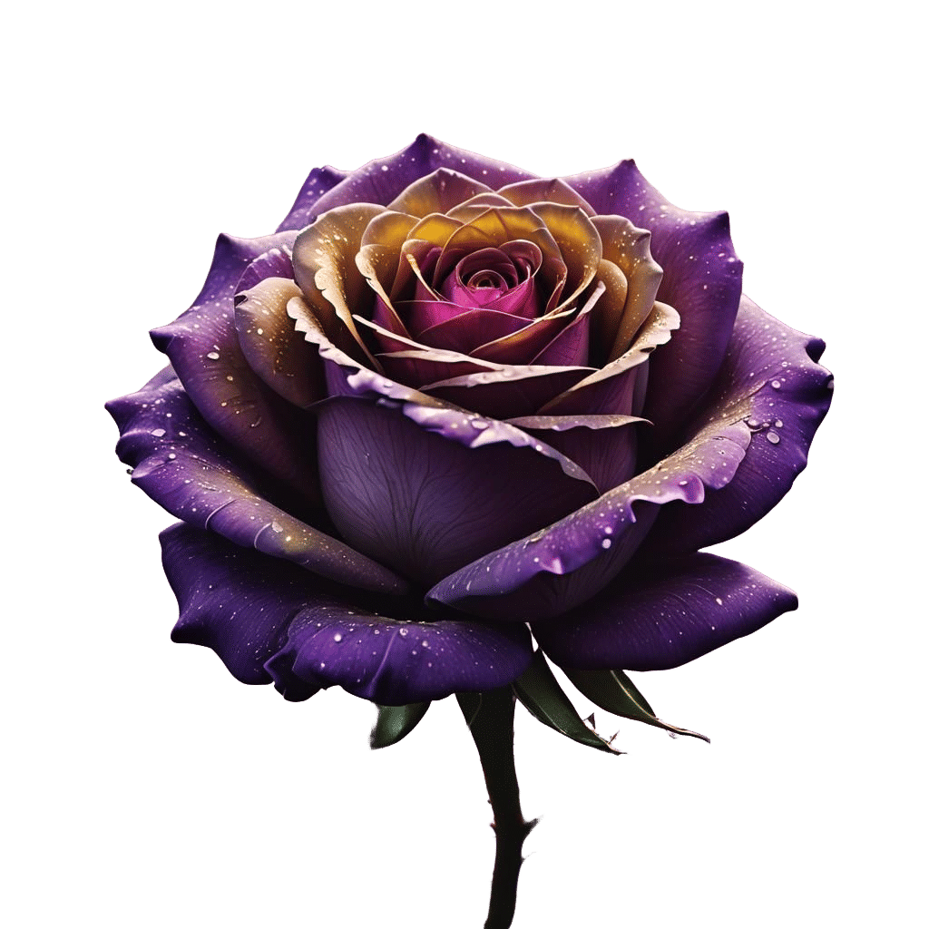 Detailed Purple Rose Flower in Fantasy Art Style