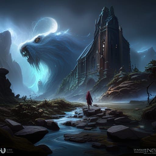 Horrifying Gigantic Skin Walker in Detailed Matte Painting