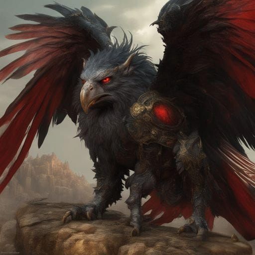 Gryphon Dark Fantasycore Masterpiece in Triadic Colors