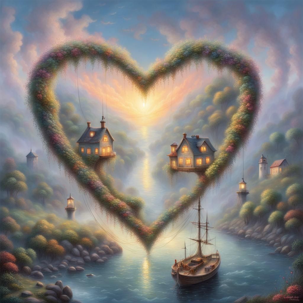 Connected Heart: A Hyperdetailed Fantasy Illustration