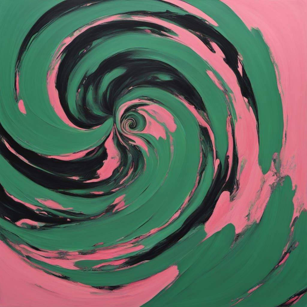 Surreal Abstract Cyberpunk Painting with Vibrant Tones