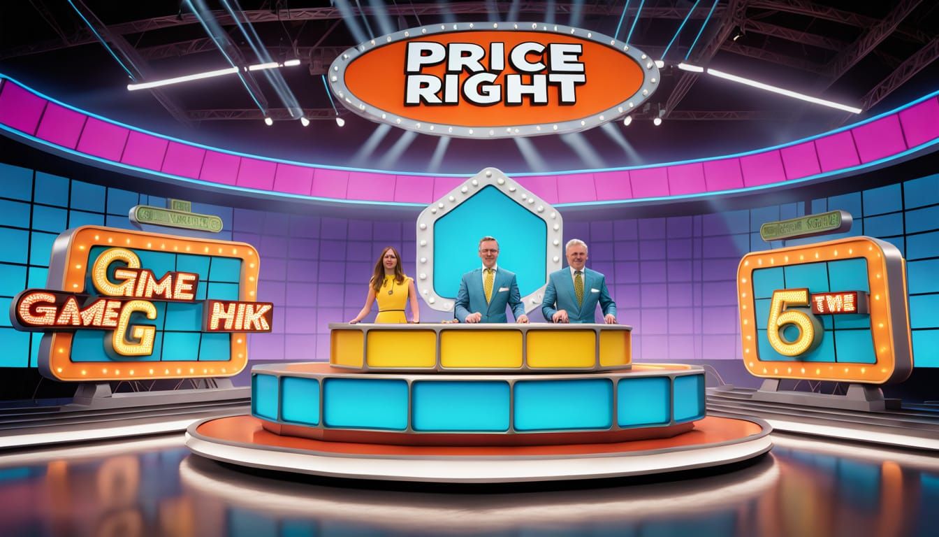 Vibrant 4K Game Show Stage with Energetic Audience