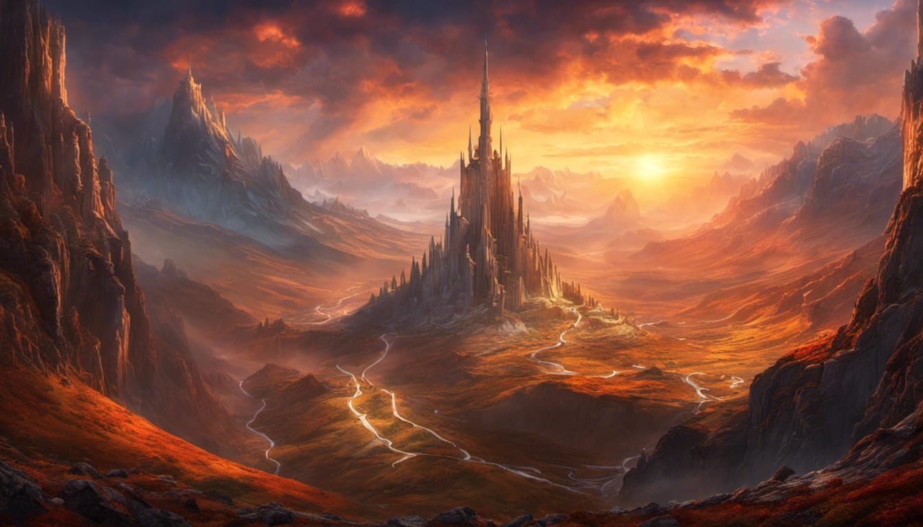 Valley of Fallen Gods: Epic Sunset Landscape