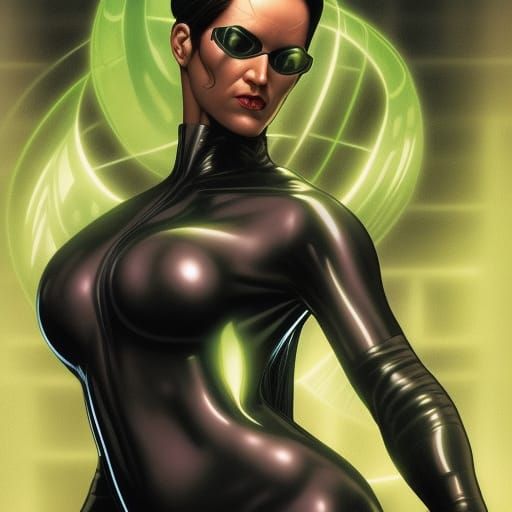 Comic Book Art of Woman in Bodysuit
