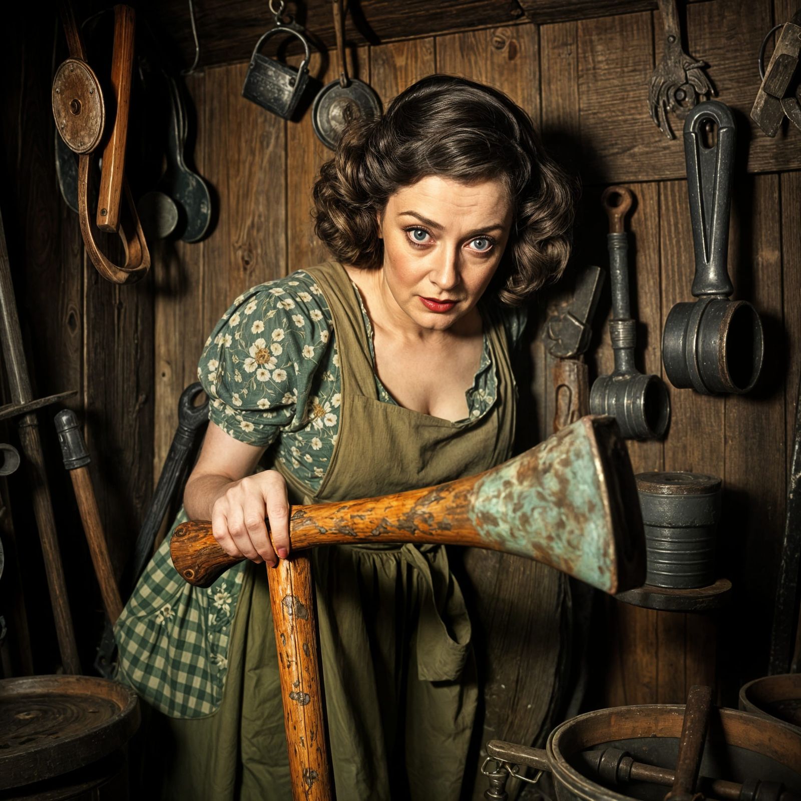 Bette Davis Uncovers a Haunting, Vintage Axe in the Shadows