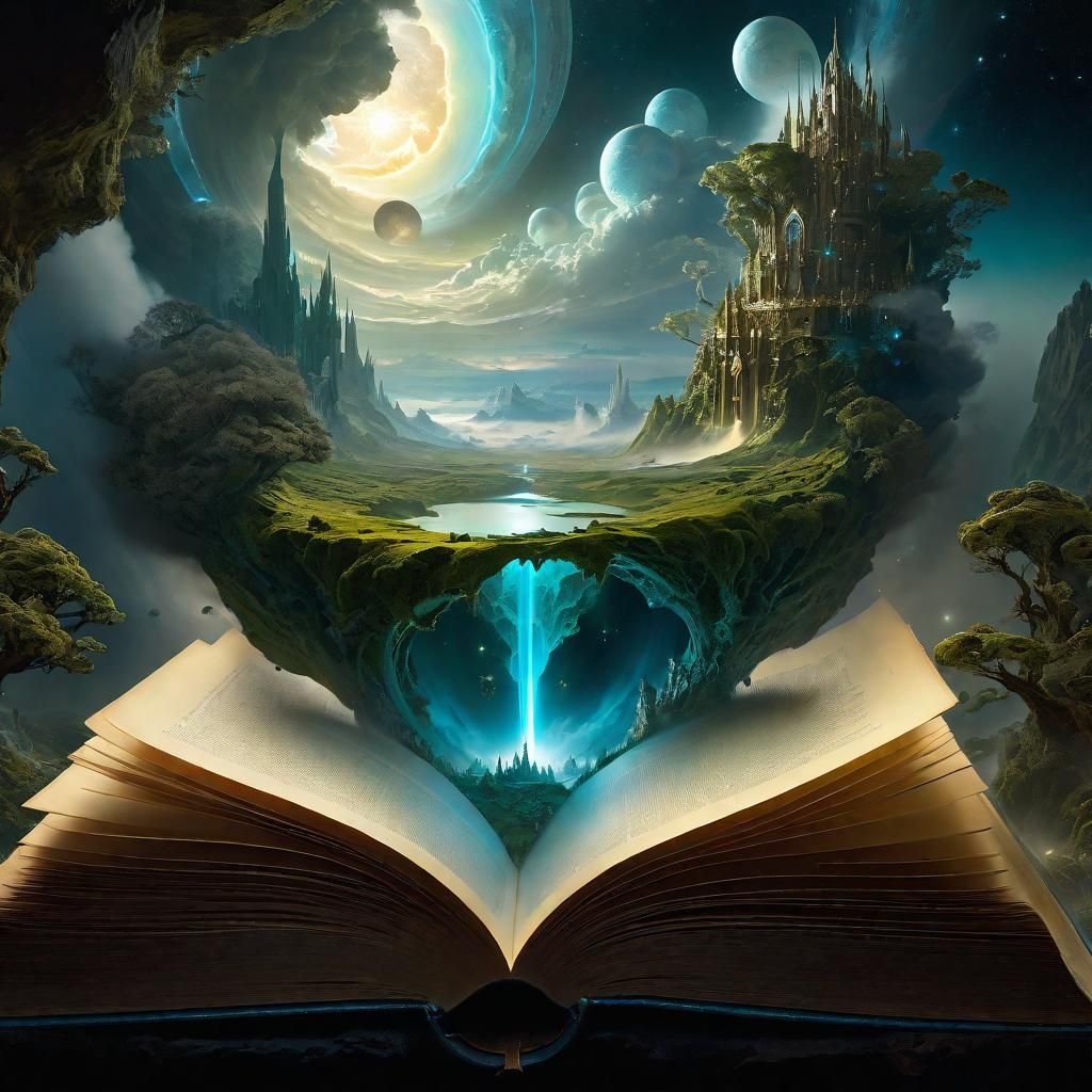 Celestial Cloud Realm from Fantasy Book, Digital Art