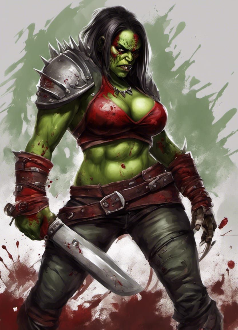 Muscled Orc Assassin in Graffiti Art Style