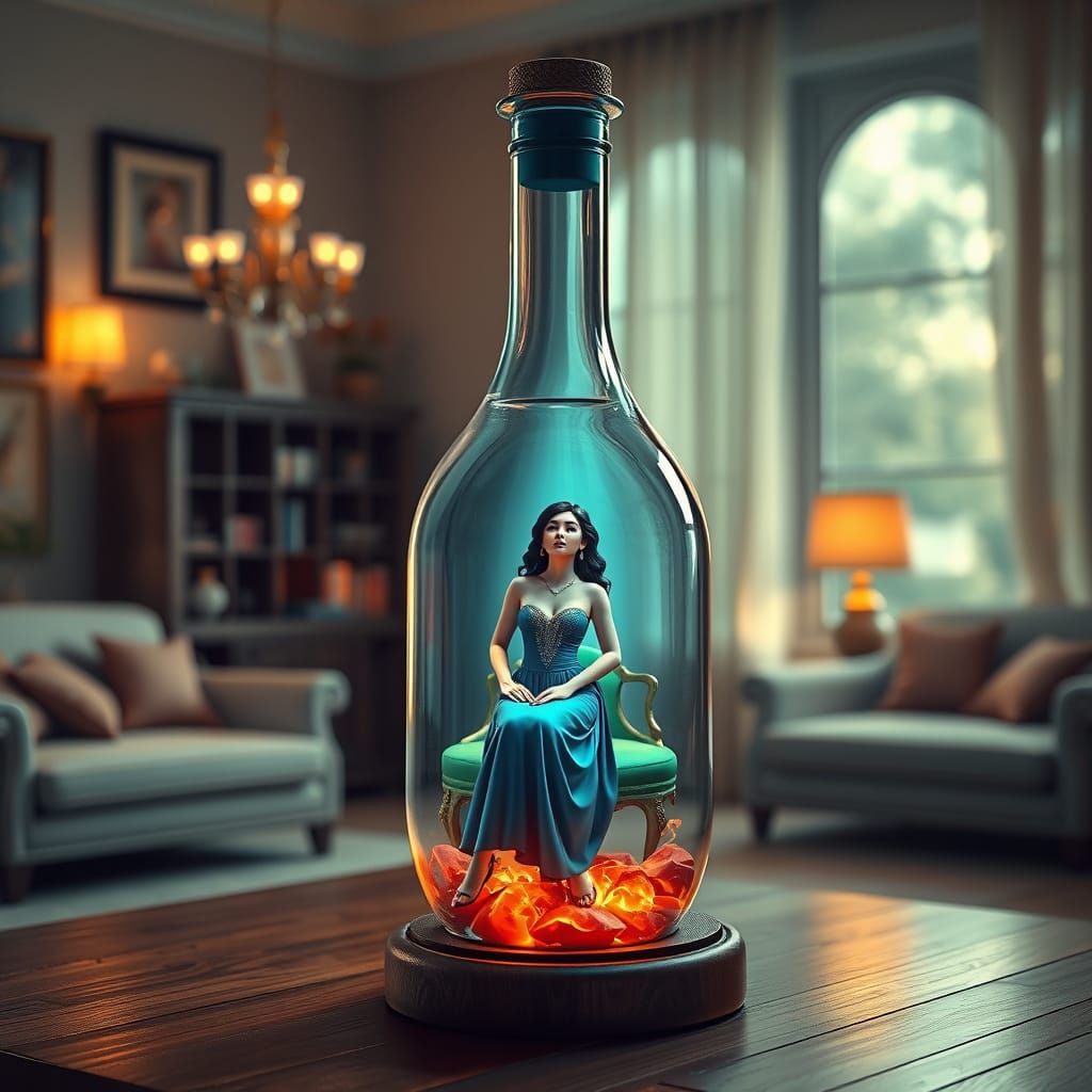 I Dream of Jeannie Bottle: 3D Living Room