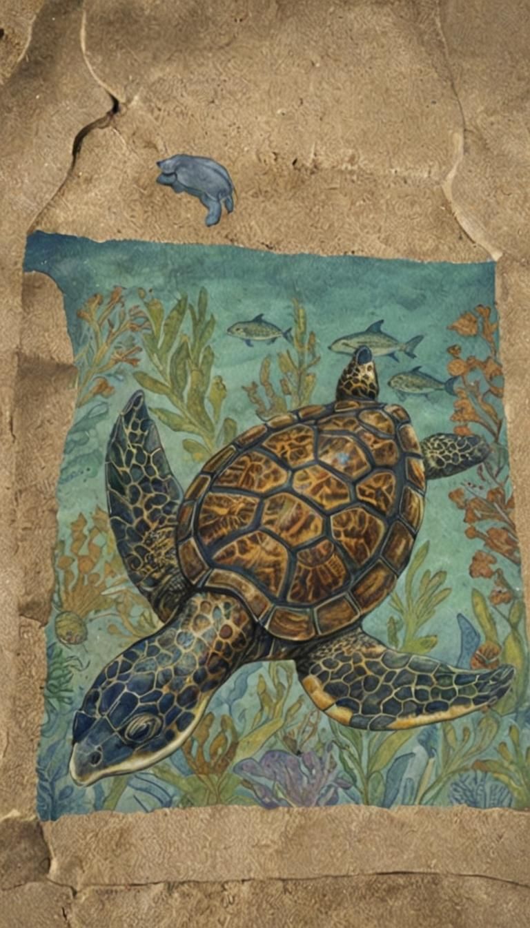 SeaLion Turtle Hybrid in Ocean Scene