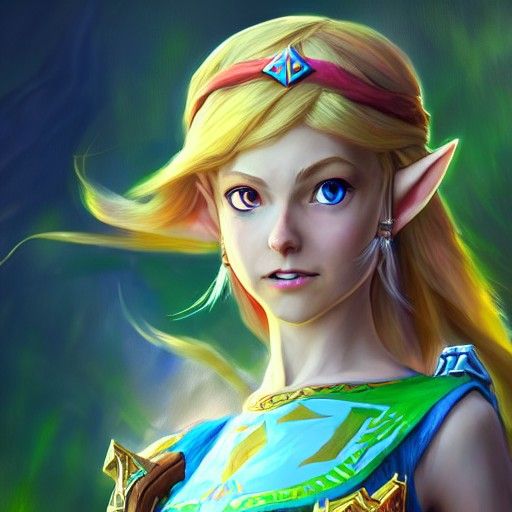 Zelda Portrait in Classical Art Style