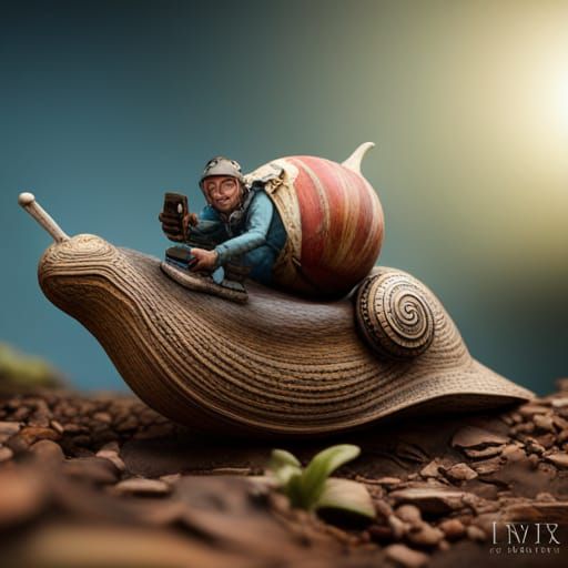 Steampunk Racing Snail: Hyperdetailed Fantasy Photo