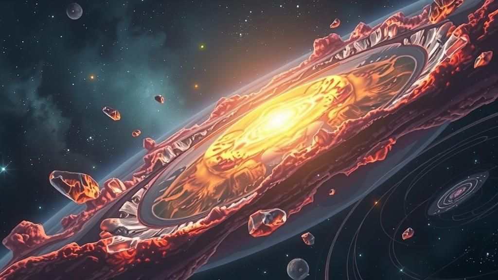 Crystalline Planet Shimmers in Void of Space