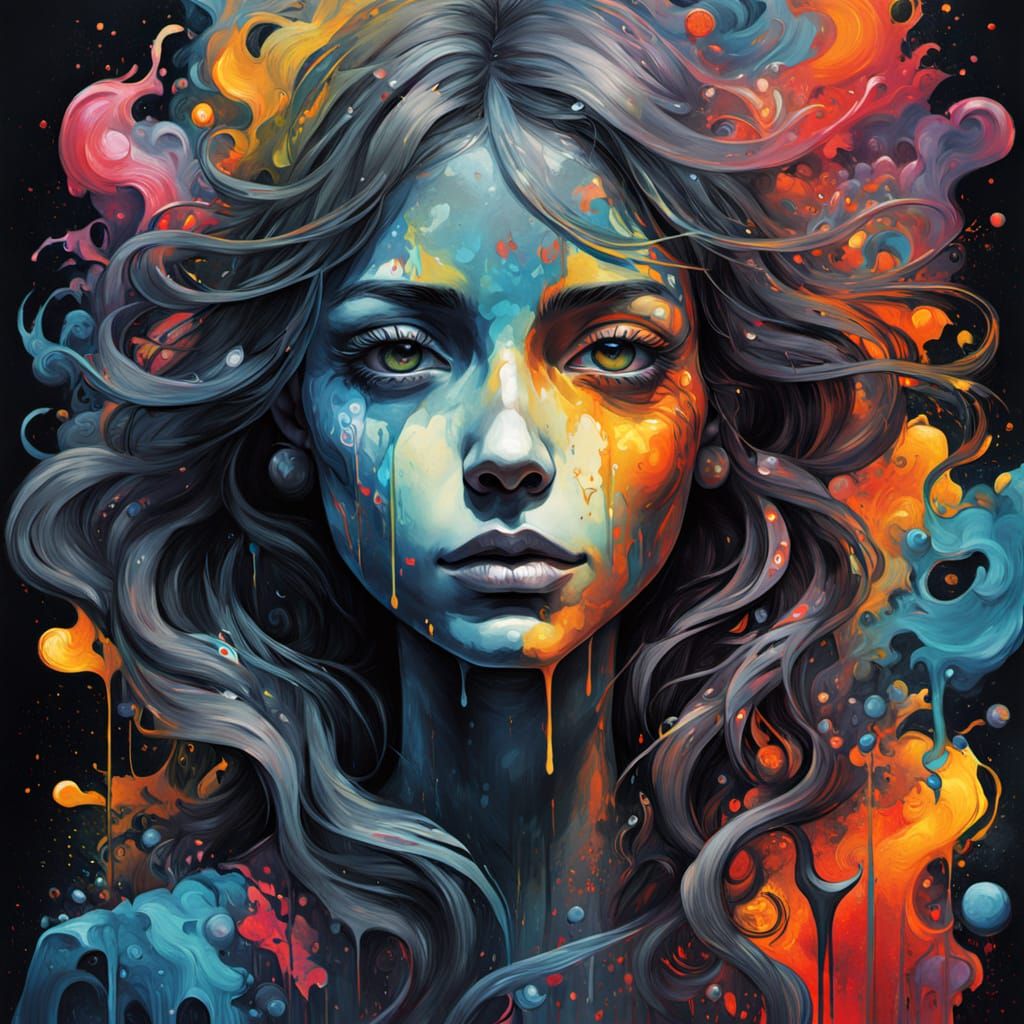 Protecting Earth: A Cosmic Gouache and Charcoal Drawing