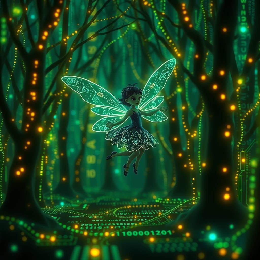 Digital Fairy Dances through Binary Forest