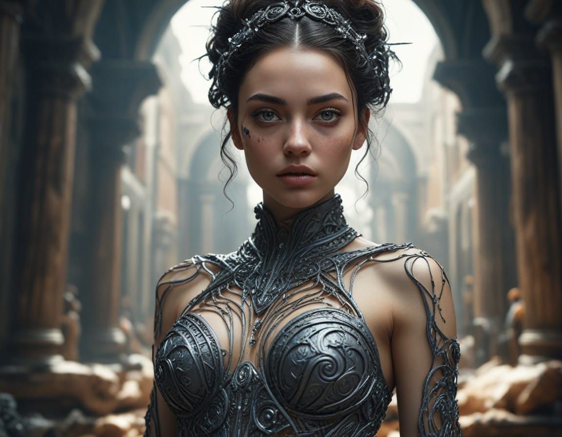 Stunning Woman in Dystopian World