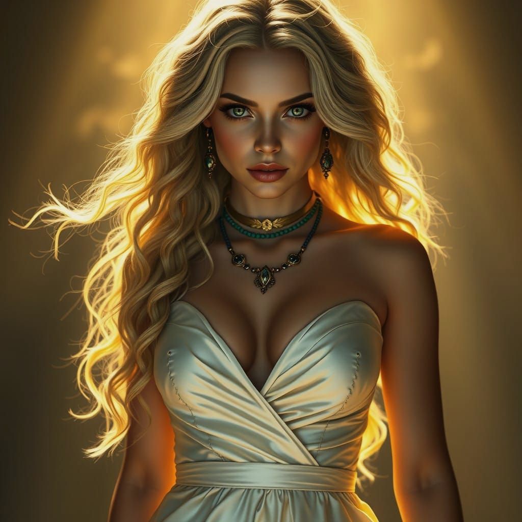 Ethereal Portrait of a Woman in Bohemian Attire, Dark Fantas...