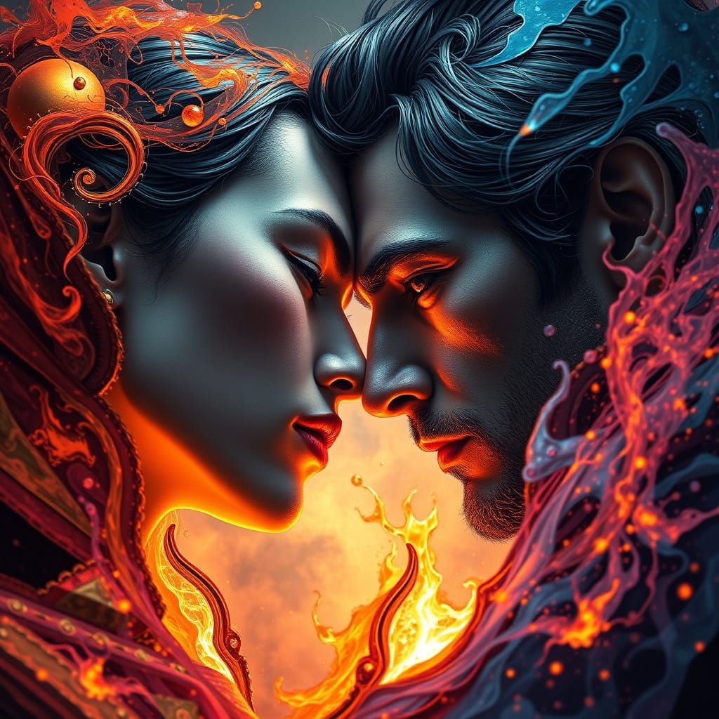 Hyperrealistic Spiritual Bond in Splash Art Style