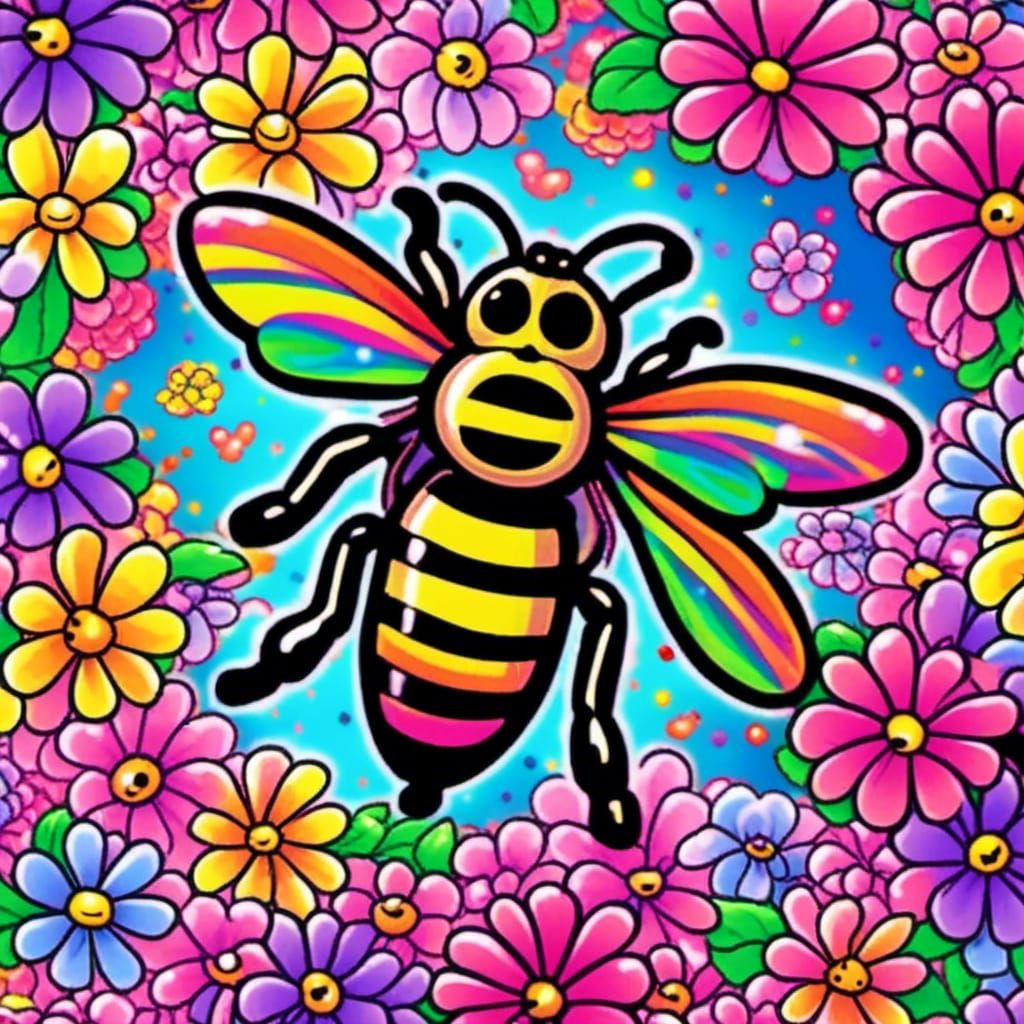 Lisa Frank poster, bees