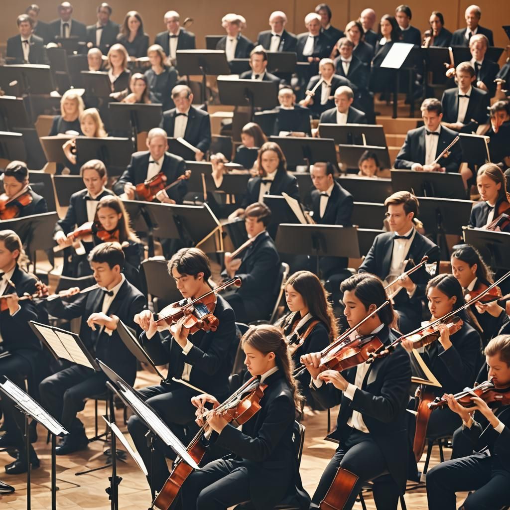 Symphony Orchestra Performance in Concert Hall
