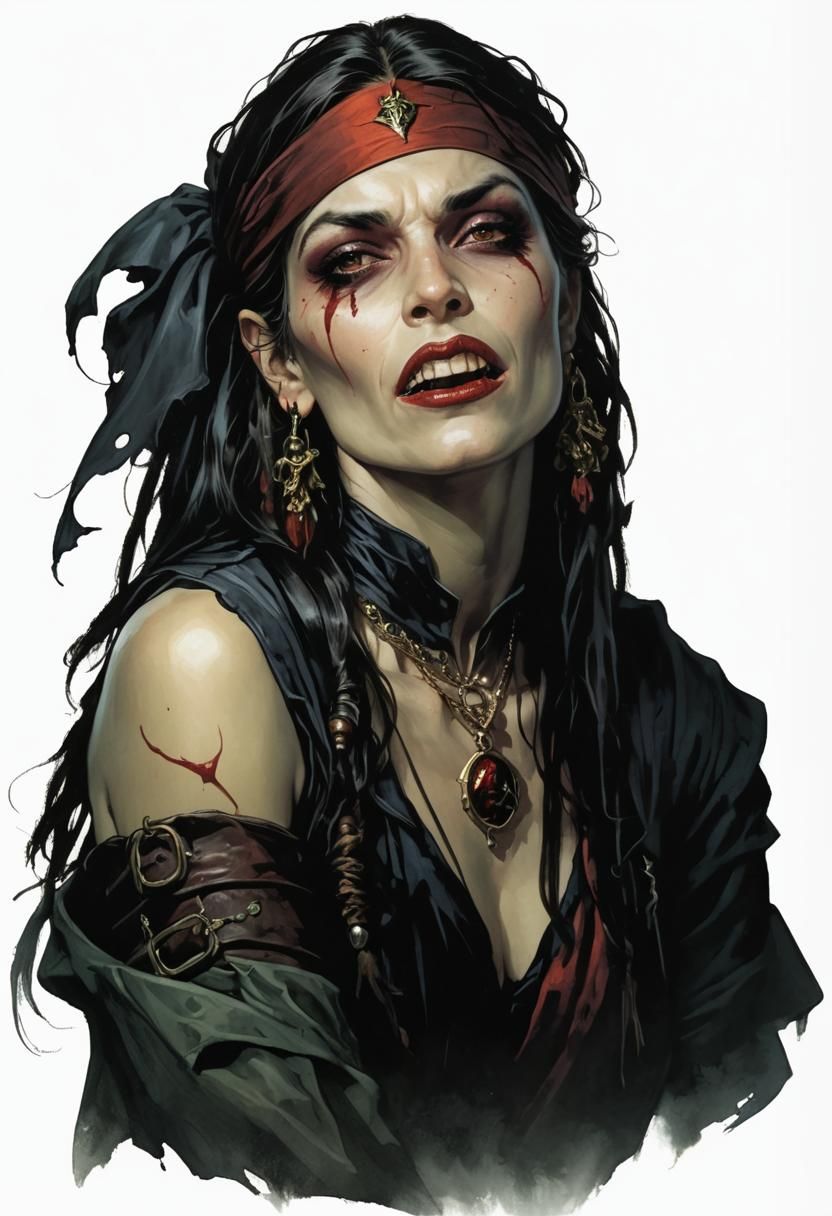 Vampire Pirate in Heroic Fantasy Style