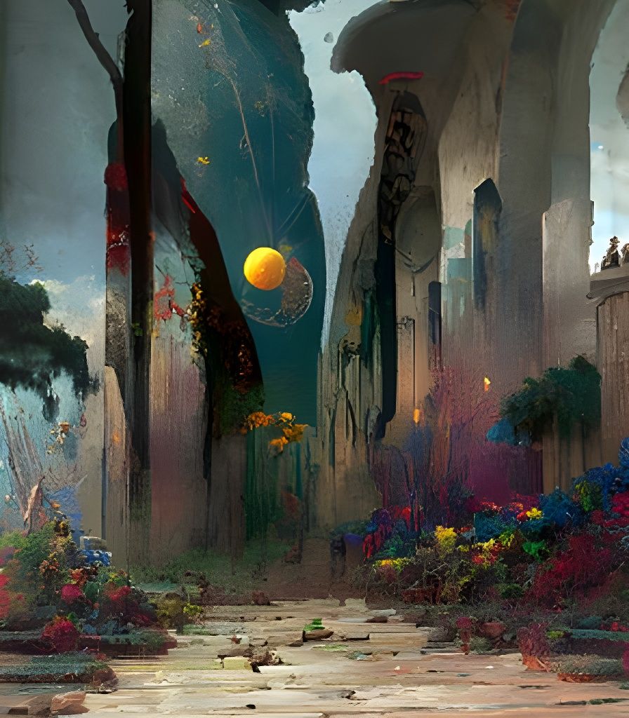 Ruin of temple by Tyler Edlin, odilon redon