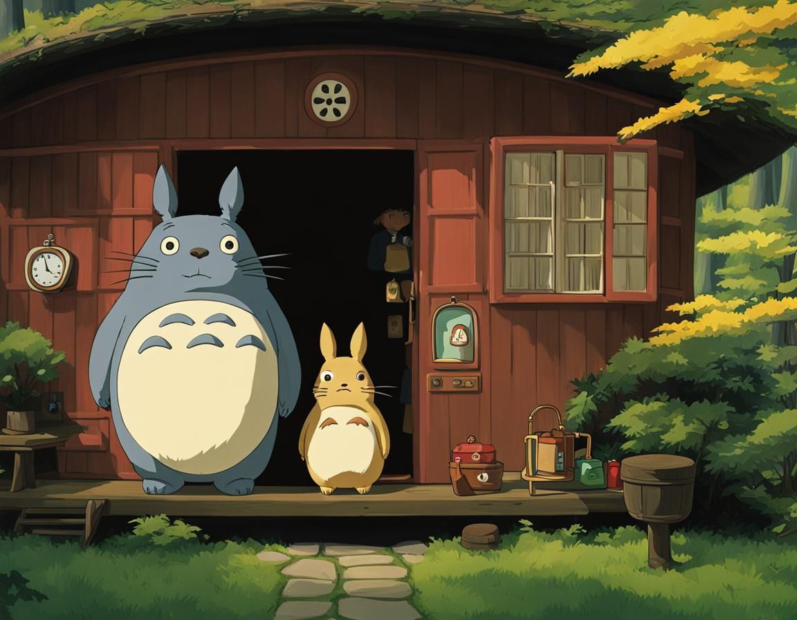 "My Neighbor Totoro" in the style of Wes Anderson? (Still lo...