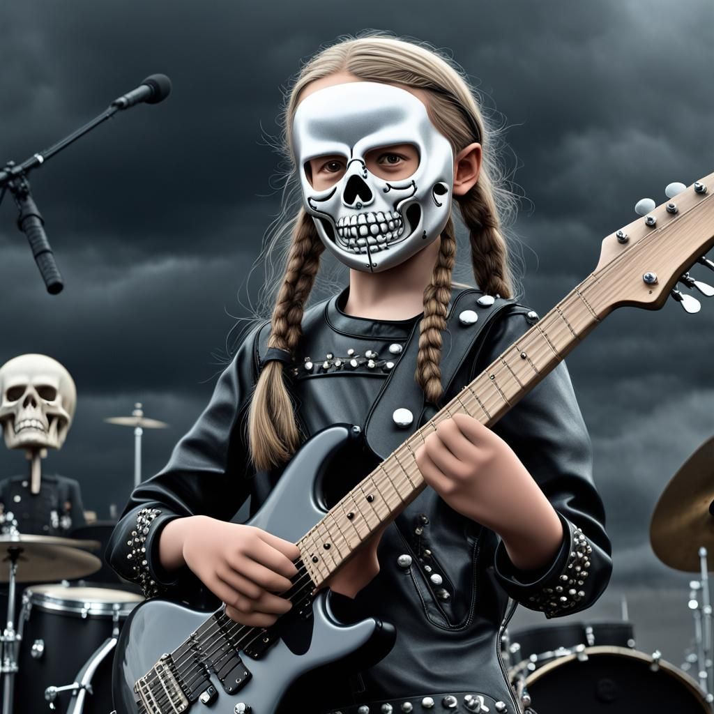 Greta Thunberg as a Heavy Metal Band