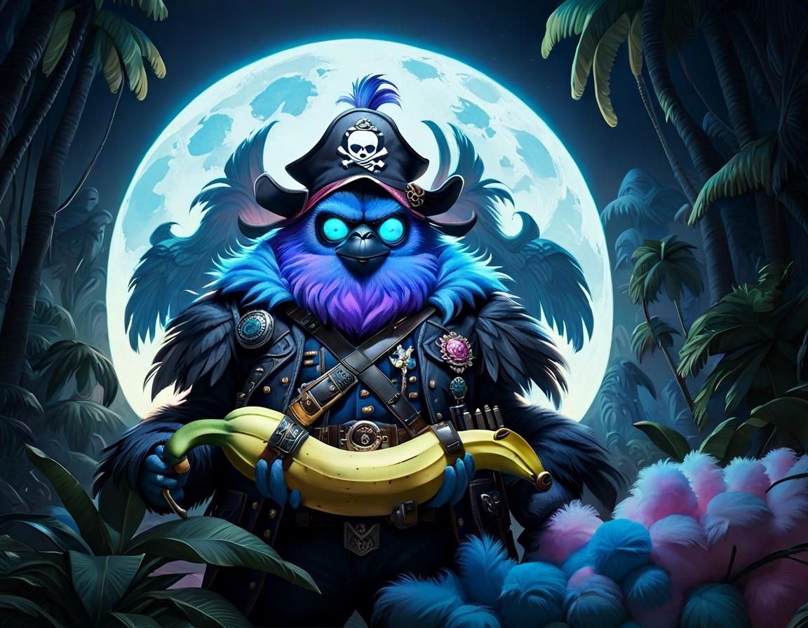 Surreal Pirate Penguin and Cowboy Gorilla Mashup