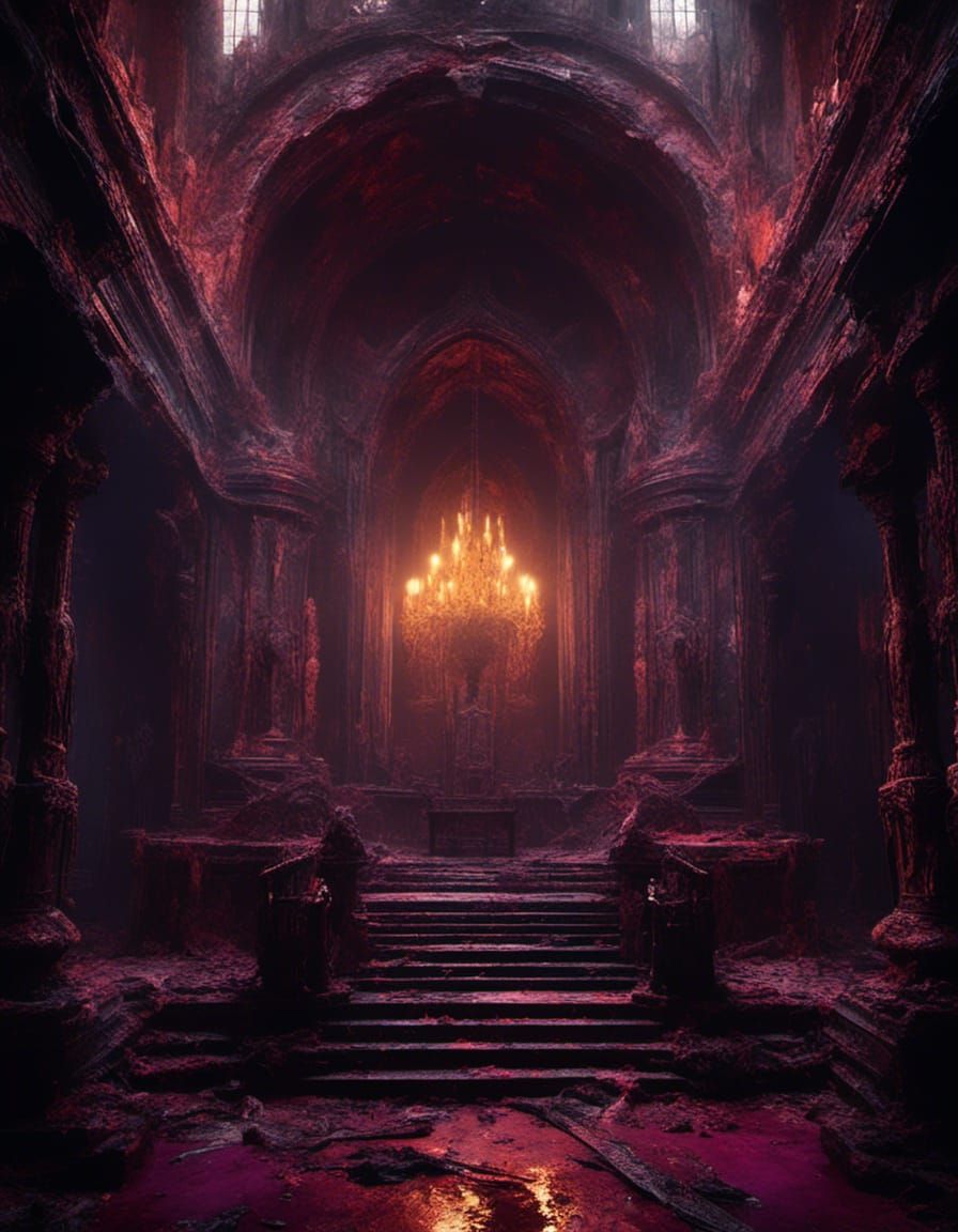 Dark Fantasy Throne Room Concept Art