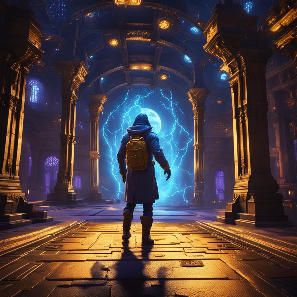 Man Teleported by Starseeds in Dark Cityscape