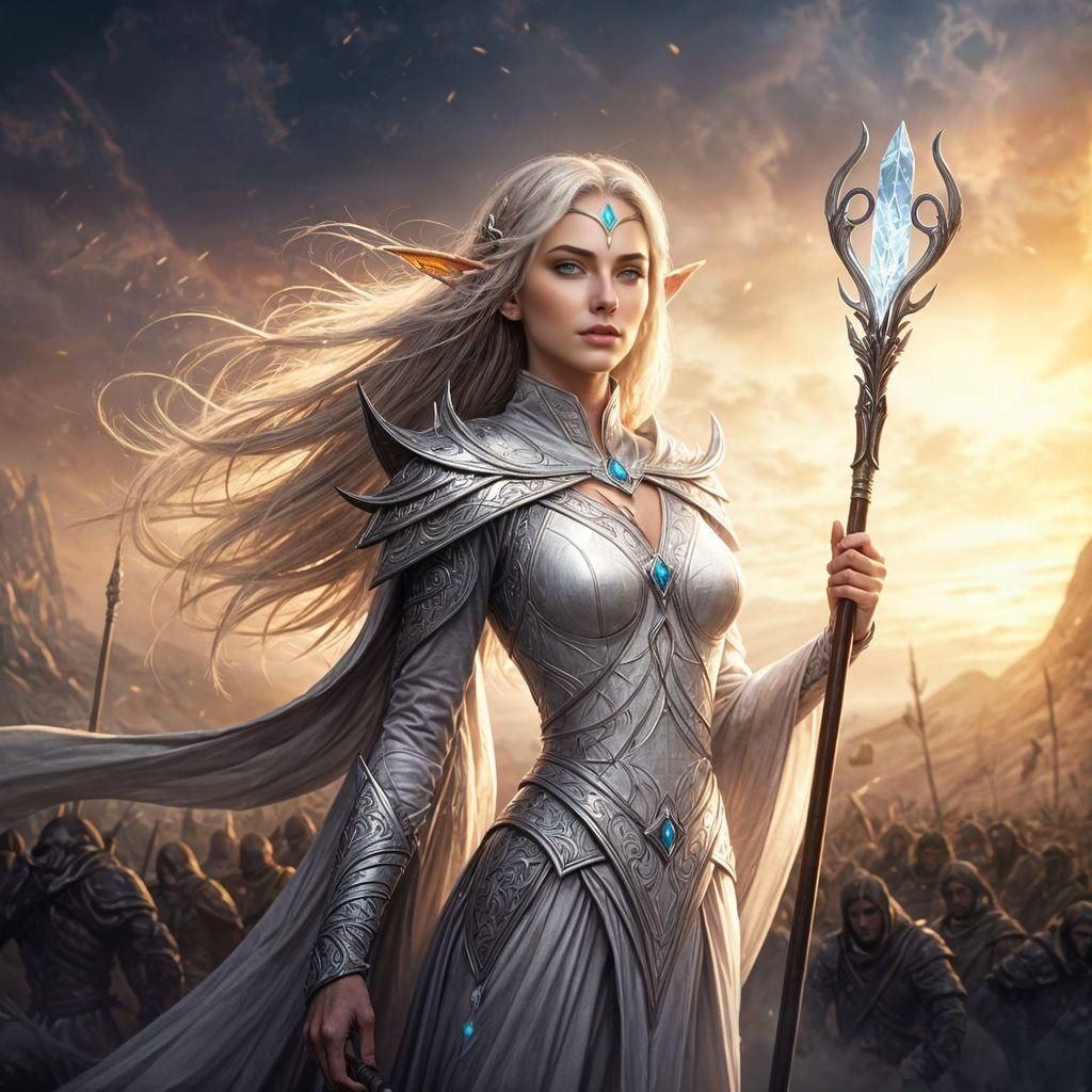 High Elf Mage Portrait on Battlefield