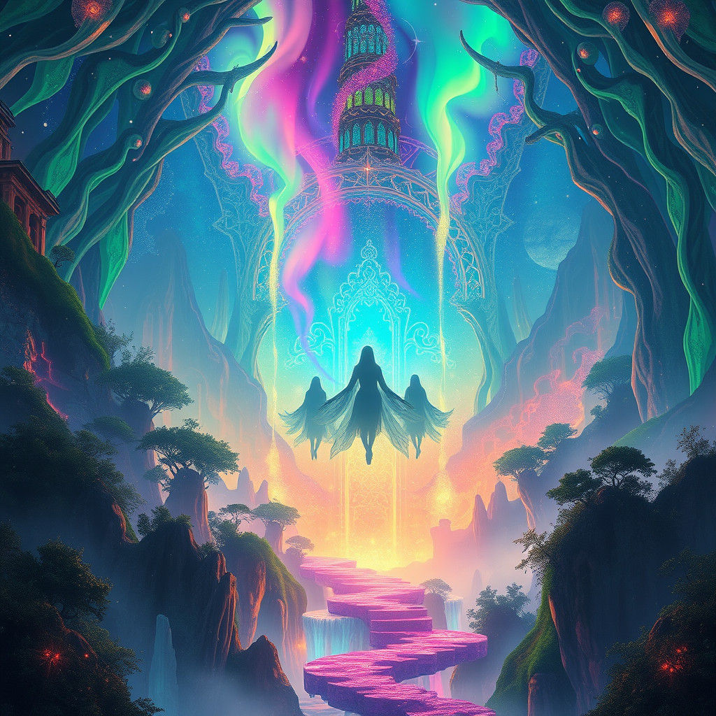 Souls Ascending to Paradise: Ethereal Fantasy Art