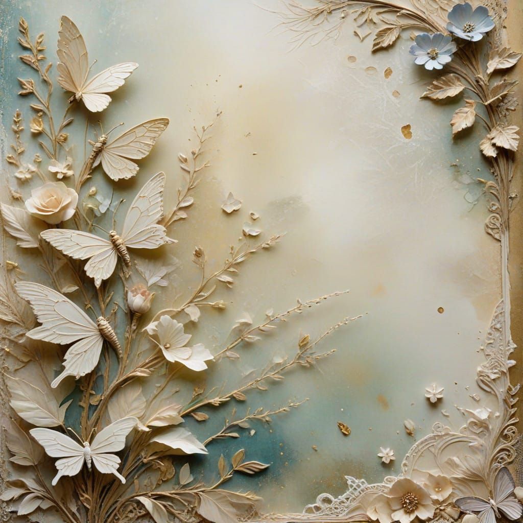 Whimsical Fairy Illustration on Vintage Paper