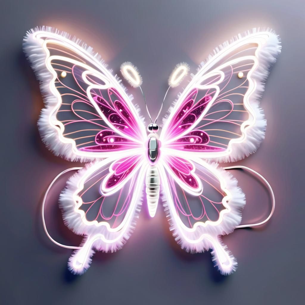 Electric Energy Butterfly with Pink Veins
