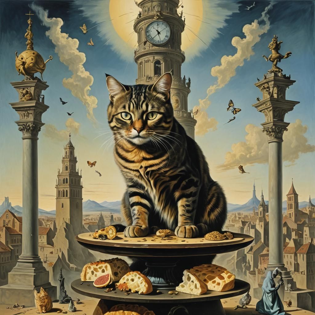 Surreal Cat Portrait Inspired by Salvador Dali