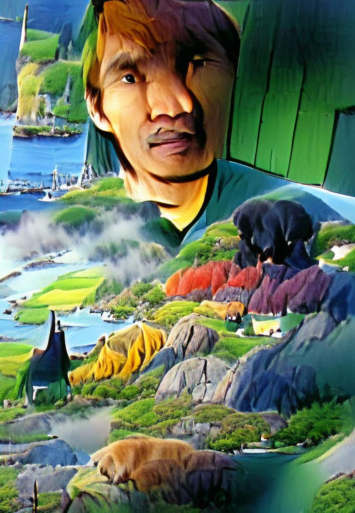 Lofoten Landscape Vista in Cartoon Style