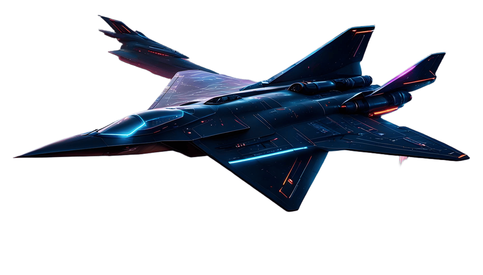 Ethereal SR-71 Blackbird in Cyberpunk Holographic Realms